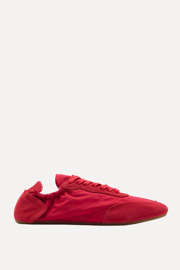 Lace-Up Leather Sneakers from Mango