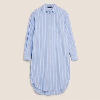 Pure Cotton Striped Relaxed Shirt Dress