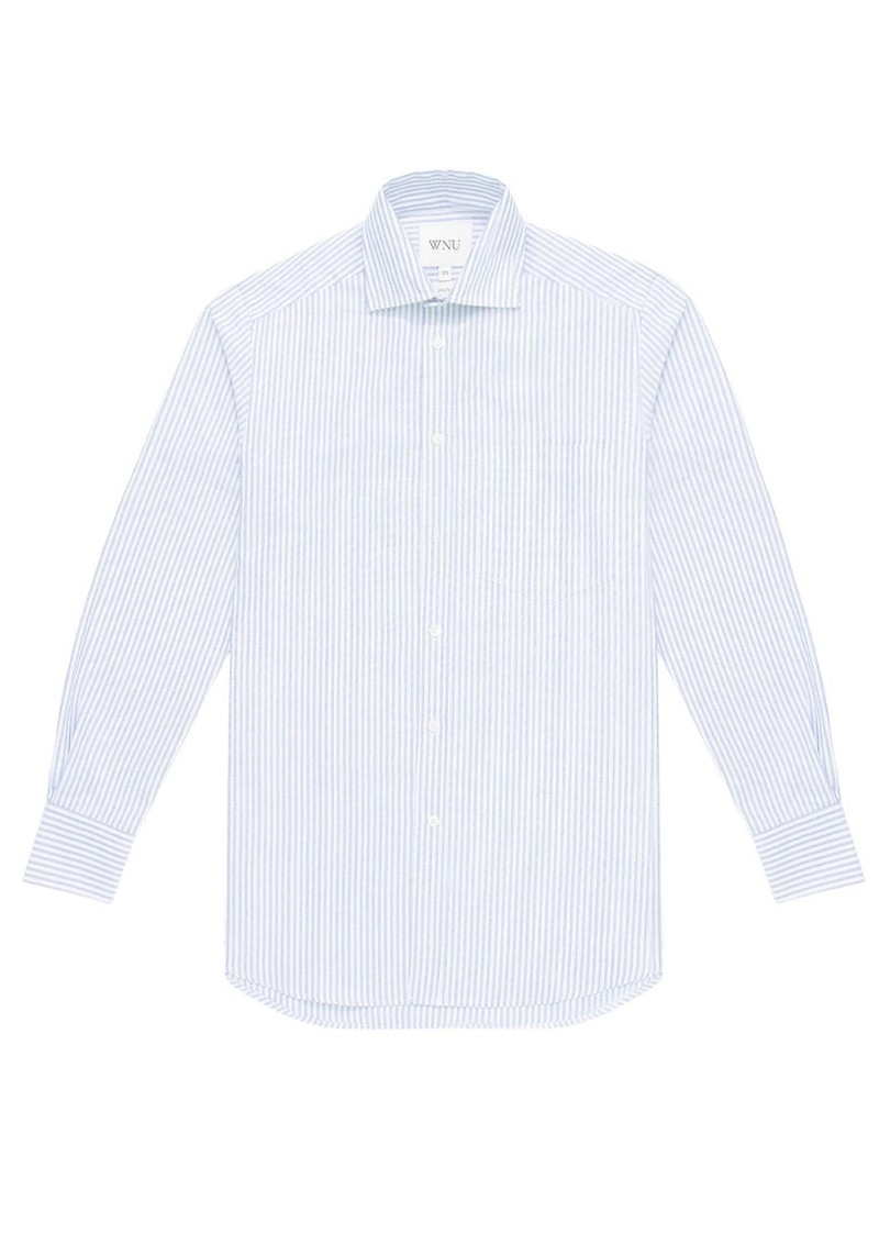 The Boyfriend Oxford Celeste Stripe from With Nothing Underneath