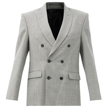 Houndstooth-Check Merino-Wool Twill Blazer from Wardrobe NYC