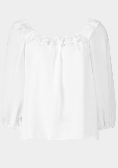 White Frill Bardot Blouse