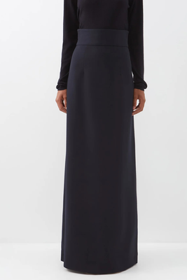 High-Rise Wool-Blend Tailored Maxi Skirt from Raey