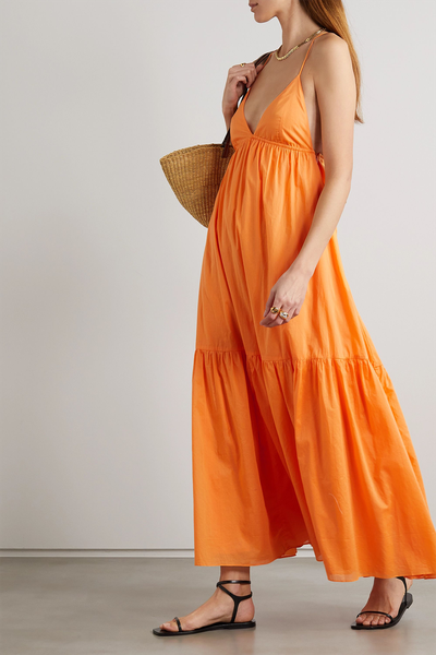 Wilonna Tiered Cotton-Voile Midi Dress from Faithfull The Brand