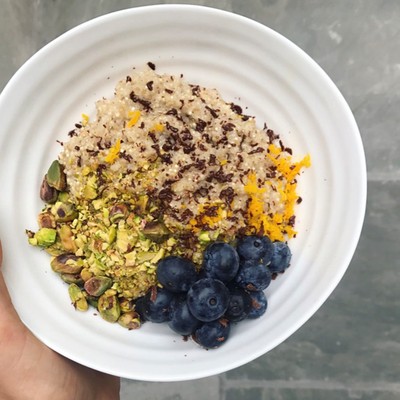 Quinoa Porridge With Orange Zest And Dark Chocolate 