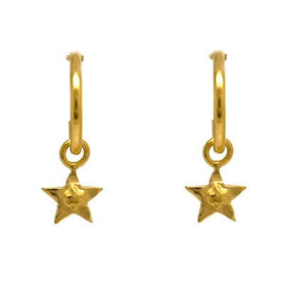 Tiny Ocean Star Charm Hoops from Wolf and Badger