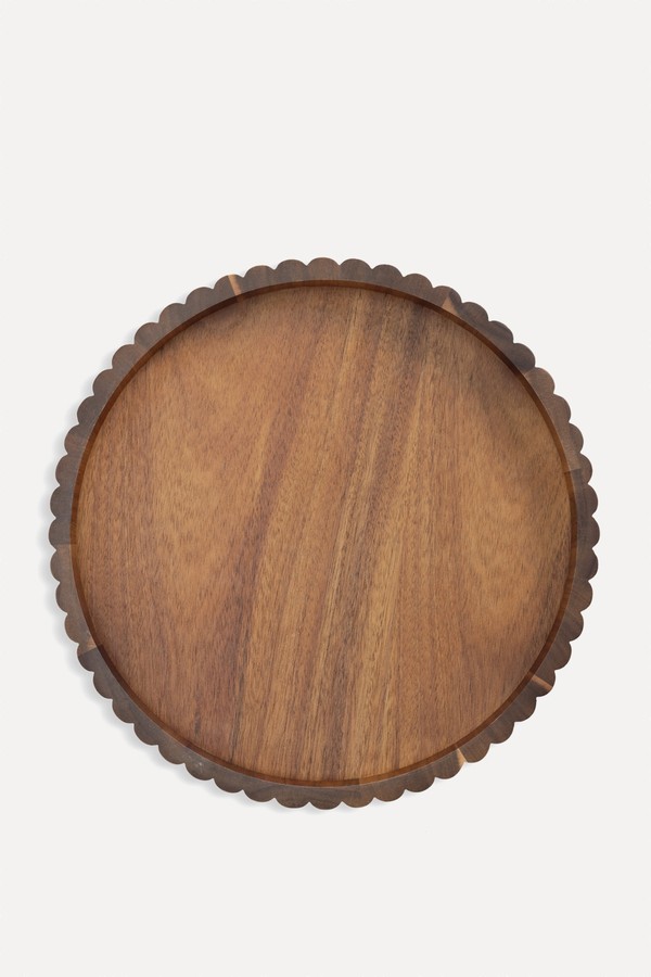 Ribbed Acacia Wood Tray from Habitat