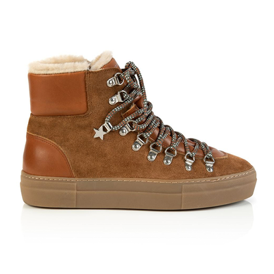 Tan Suede & Shearling High Tops from Air & Grace