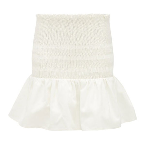 Arlo Smocked Cotton Twill Mini Skirt from SIR