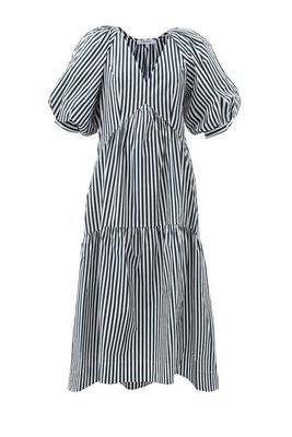 Puff-Sleeved Striped Organic-Cotton Maxi Dress from Frame