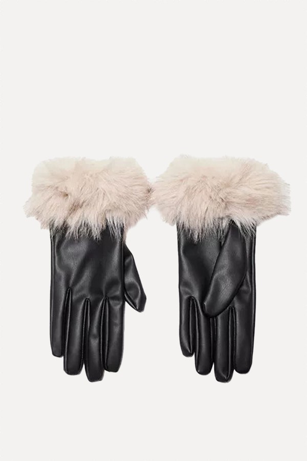 Faux Fur Gloves from Stradivarius