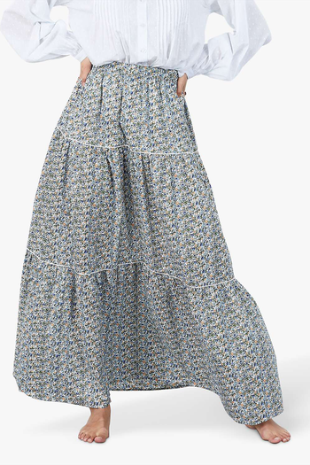 Sunset Floral Tiered Maxi Skirt from Lollys Laundry