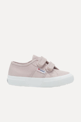 Pink Glitter Canvas Strap Trainers from Superga