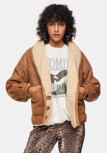 Tan Faux Shearling Jacket