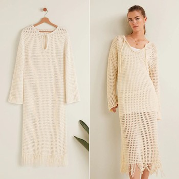 Openwork Cotton Dress from Mango