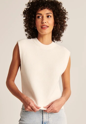 Cropped Crewneck Sweater Vest