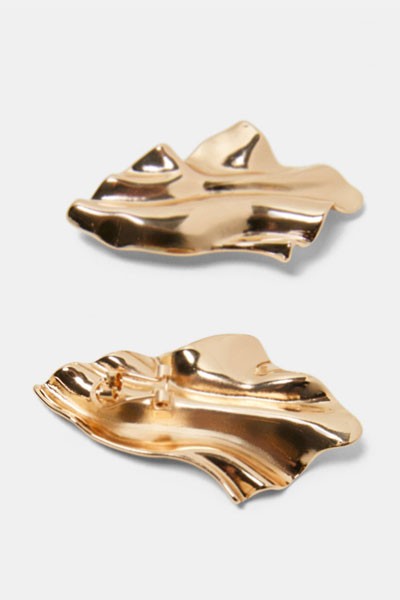 Metal Leaf Earrings from Zara