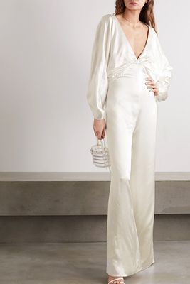 Backless Washed-satin Jumpsuit from Vanessa Cocchiaro