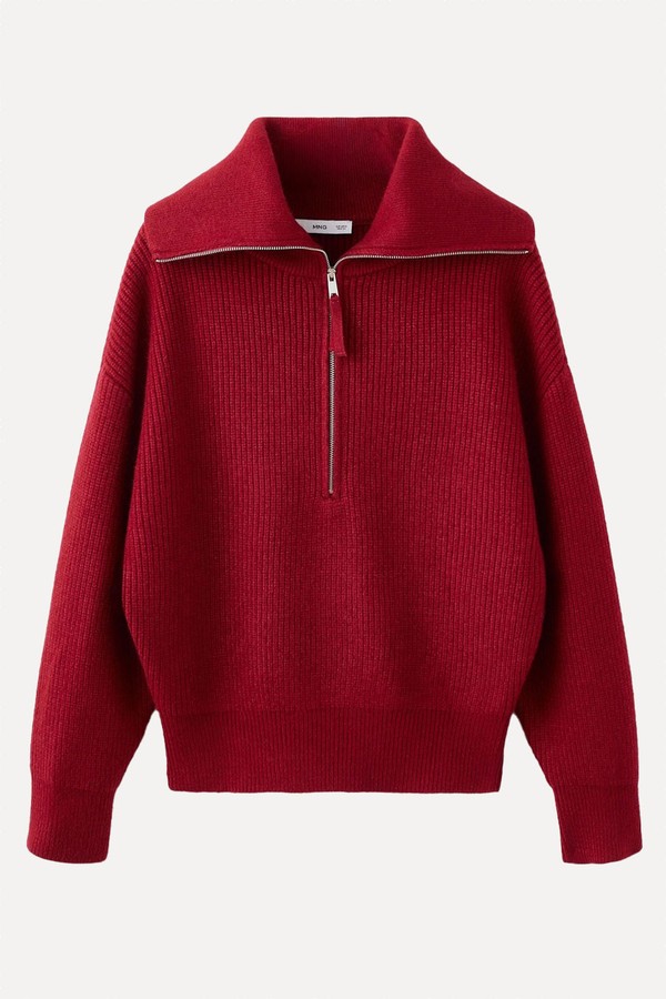 Sweater With Funnel Neck & Zip from Mango