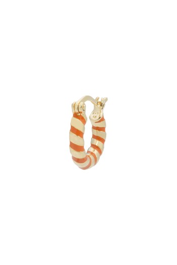 Single Orange Twirl Ring Earring Gold Plated from Anna + Nina 