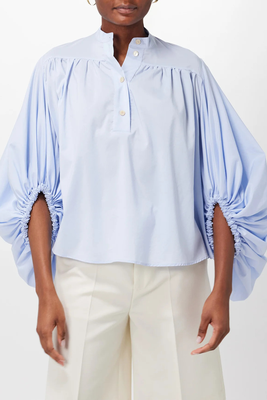Tender Puff-Sleeve Cotton-Blend Blouse from Palmer//Harding 