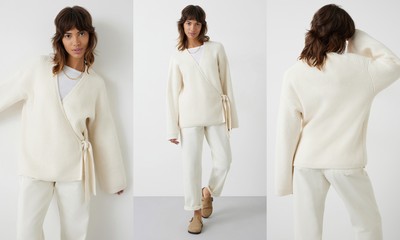 Minnota Wrap Knitted Cardigan, £50 (was £110) | Hush