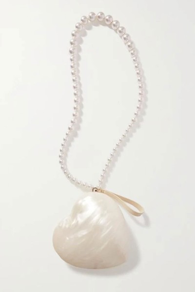 Heart Faux Pearl-Embellished Bag from Simone Rocha