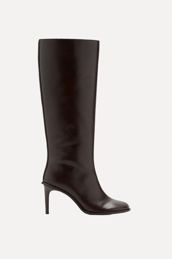 High Heel Leather Boots from Mango