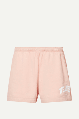 Wellness Logo-Print Cotton Shorts from Sporty & Rich