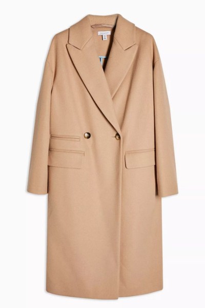 Camel Double Breasted Coat