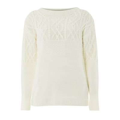 Ivory Cable Yoke Detail Jumper