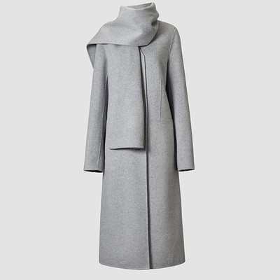 Mio Long Lambswool Scarf Coat