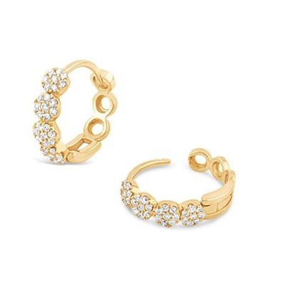 Shuga White Sapphire Huggie Hoops from Dinny Hall