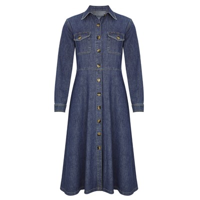 Denim Midi Shirt Dress