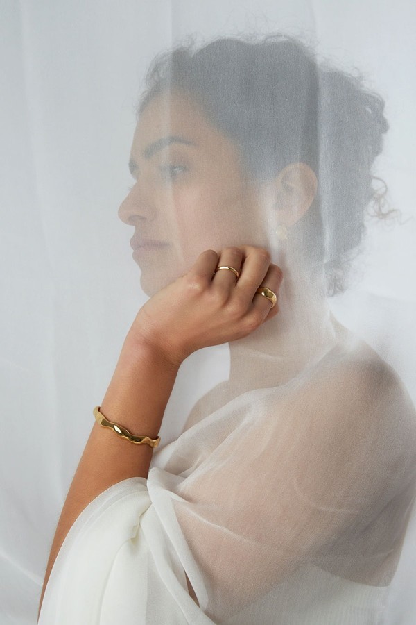 Gold Flow Cuff Bangle
