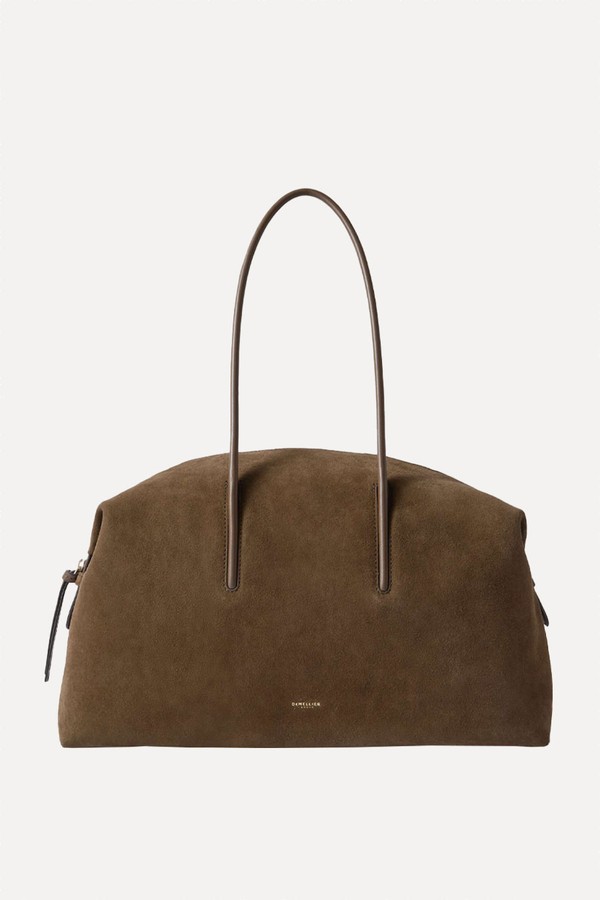 The Stockholm Leather-Trimmed Suede Tote Bag from DEMELLIER 