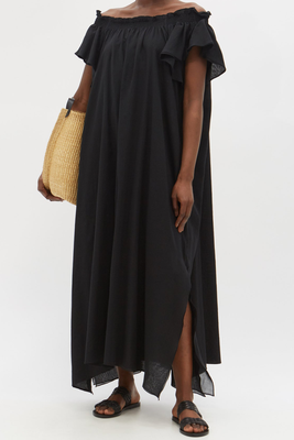 Hydra Off-The-Shoulder Organic-Cotton Poplin Dress from Loup Charmant