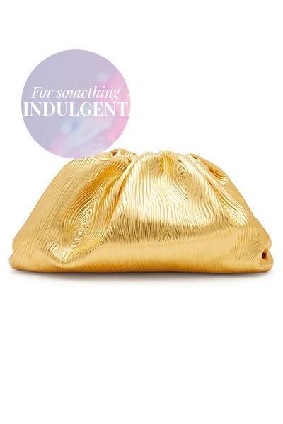 The Pouch Large Metallic-Leather Clutch Bag from Bottega Veneta