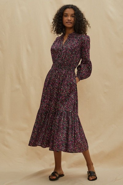 Florence Floral Button Midi Dress from Albaray