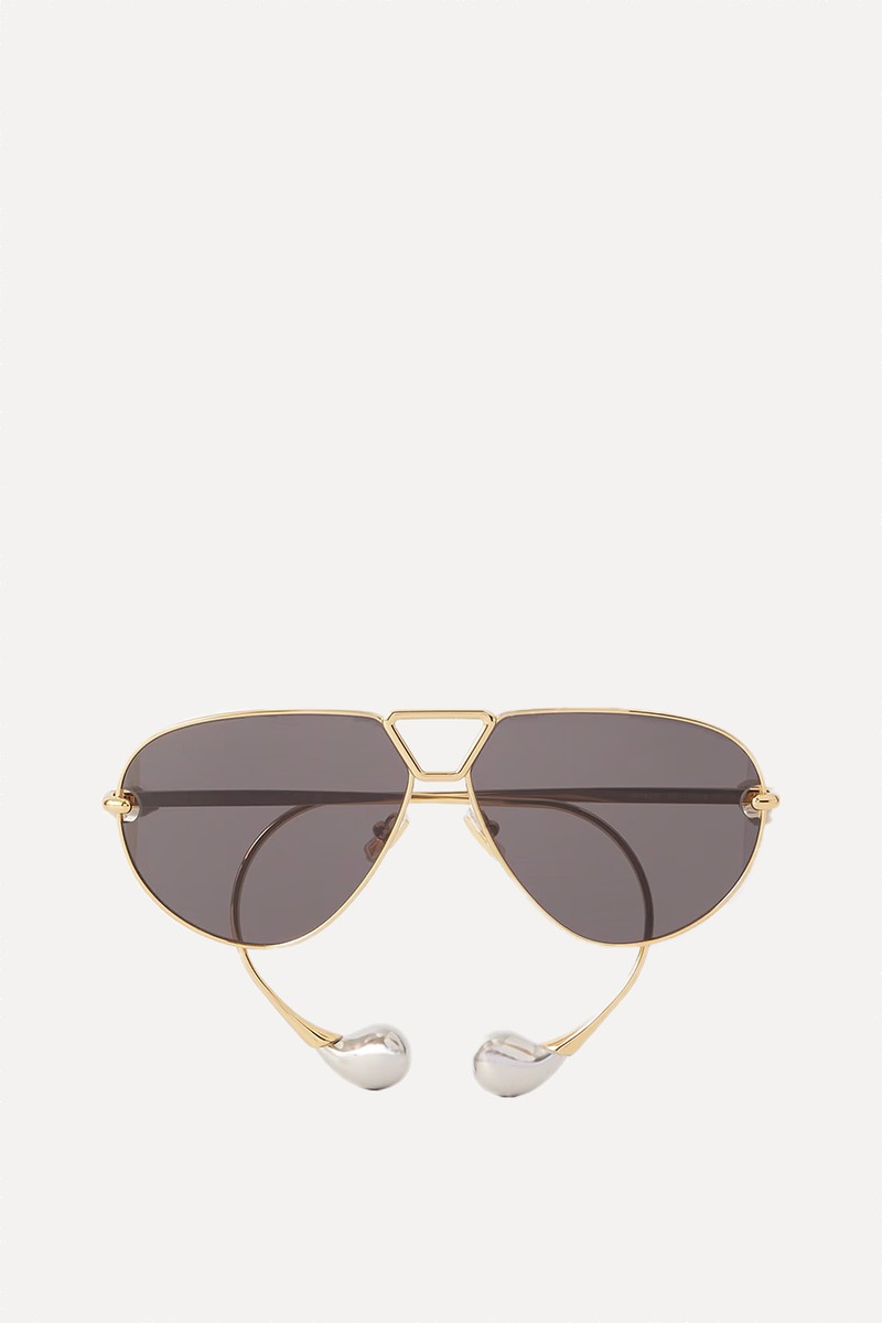 Drop Aviator-Style Sunglasses from Bottega Veneta