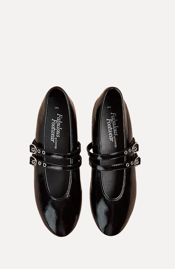 Patent Buckle Strap Ballet Shoes