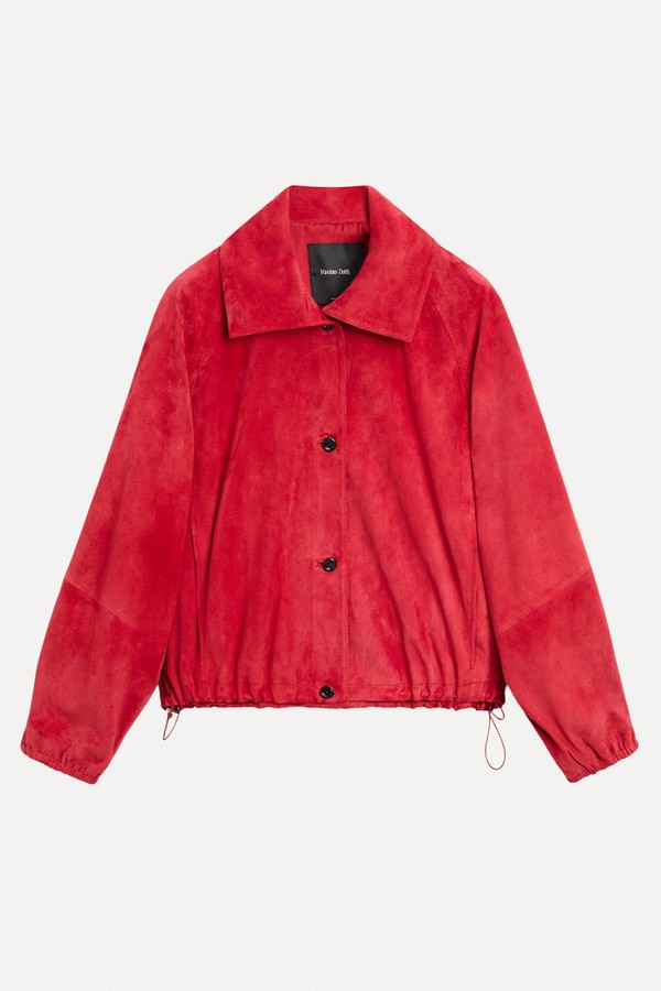 Suede Leather Bomber Jacket from Massimo Dutti