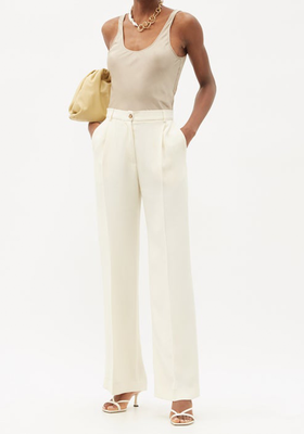 Phoebe Silk-Crepe Wide-Leg Trousers from La Collection