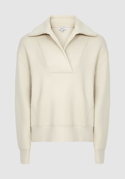 Farley Neutral Shawl Collar Loungewear Sweatshirt