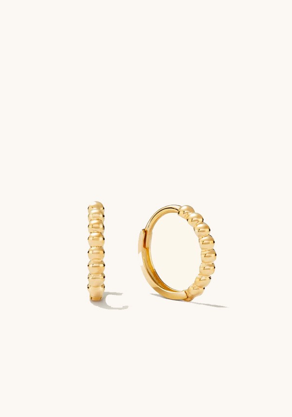 Beaded Huggie Hoops