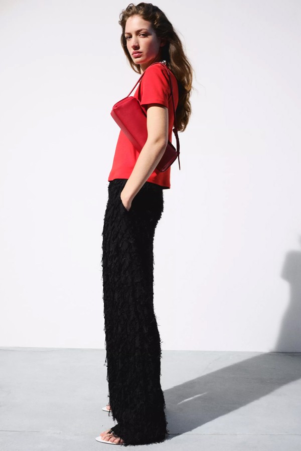 Mango Straight-Leg Textured Yarn Trousers from Mango