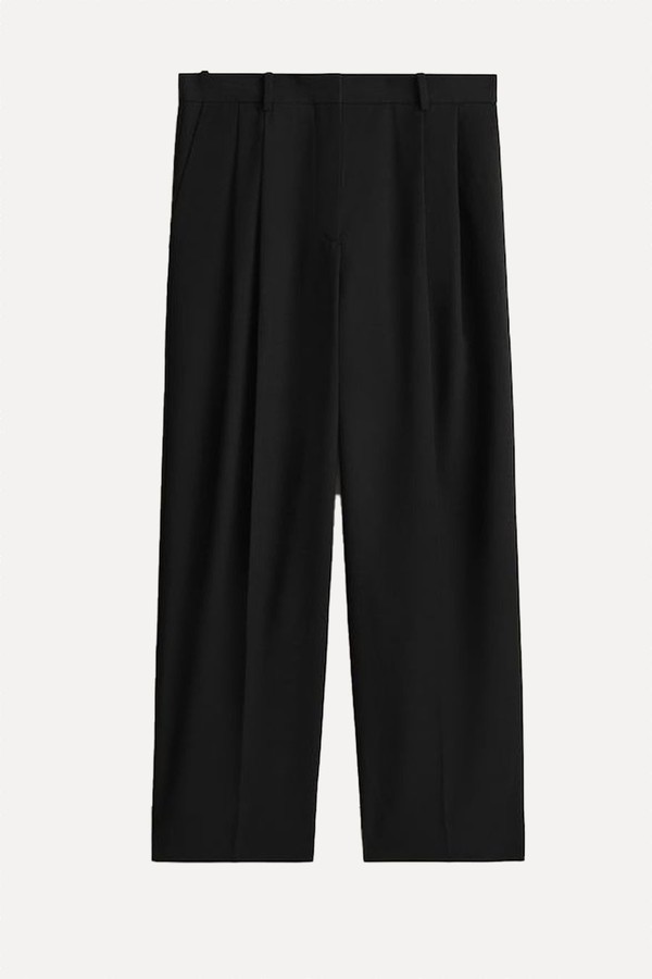 Relaxed Twill Wide-Leg Trousers from COS