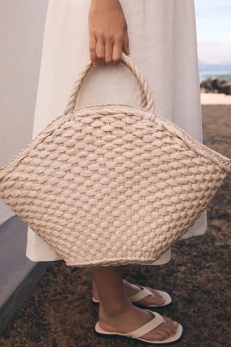 Neutral Woven Basket Bag from Mint Velvet