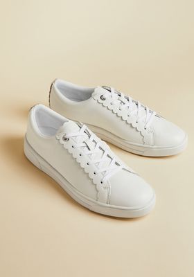 Tillys Leather Scalloped Edge Trainer