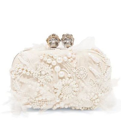 Faux Pearl Embellished Clutch from Alexander McQueen
