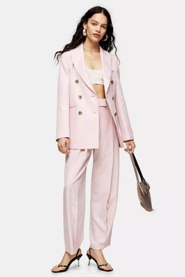 Pink Marl Slouch Suit Trousers